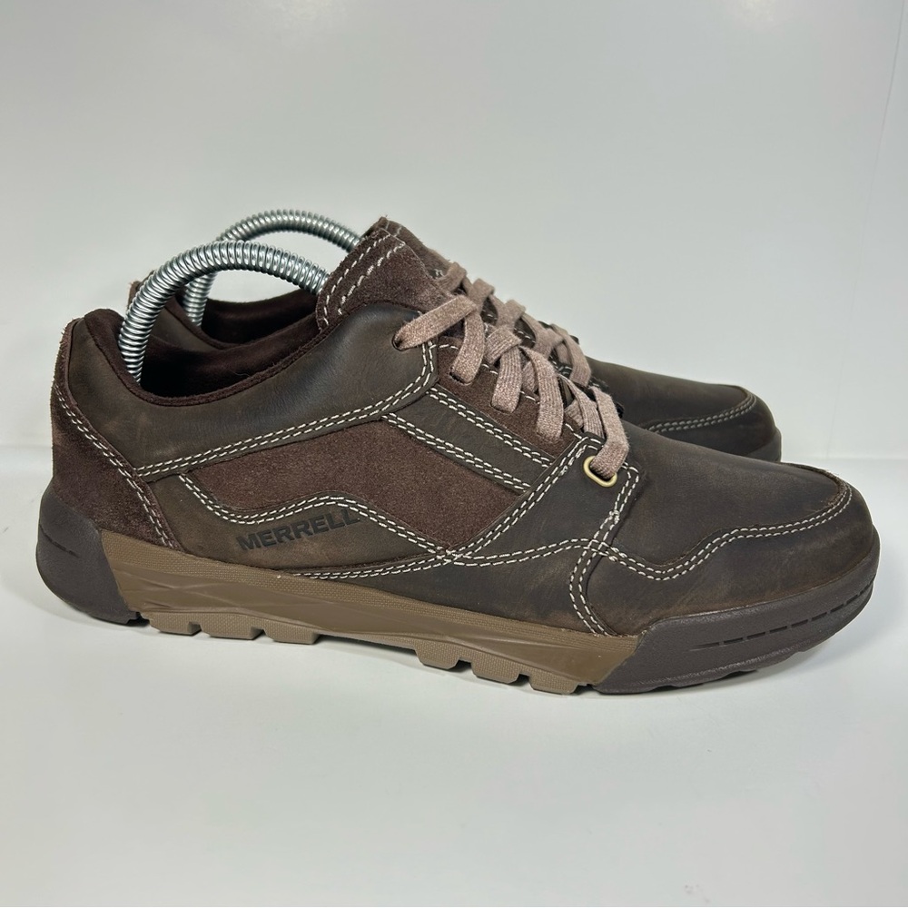 Merrell Berner Espresso Leather Select Grip Trail Hiking Shoes J49601 Men’s Sz 8